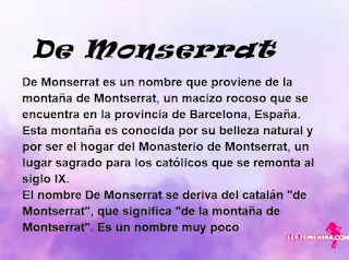 significado del nombre De Monserrat