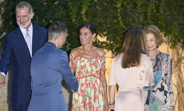 Queen Letizia wore a new printed maxi dress by Charo Ruiz Ibiza. Calzados Picon Letizia espadrilles. Isabel Guarch