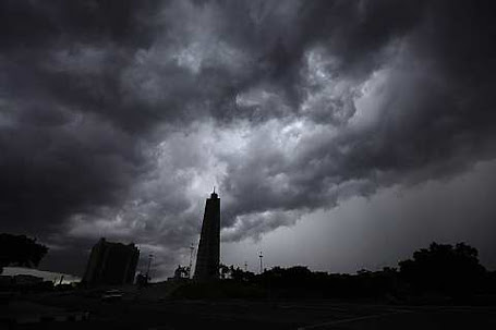 storm clouds gather over Havana's