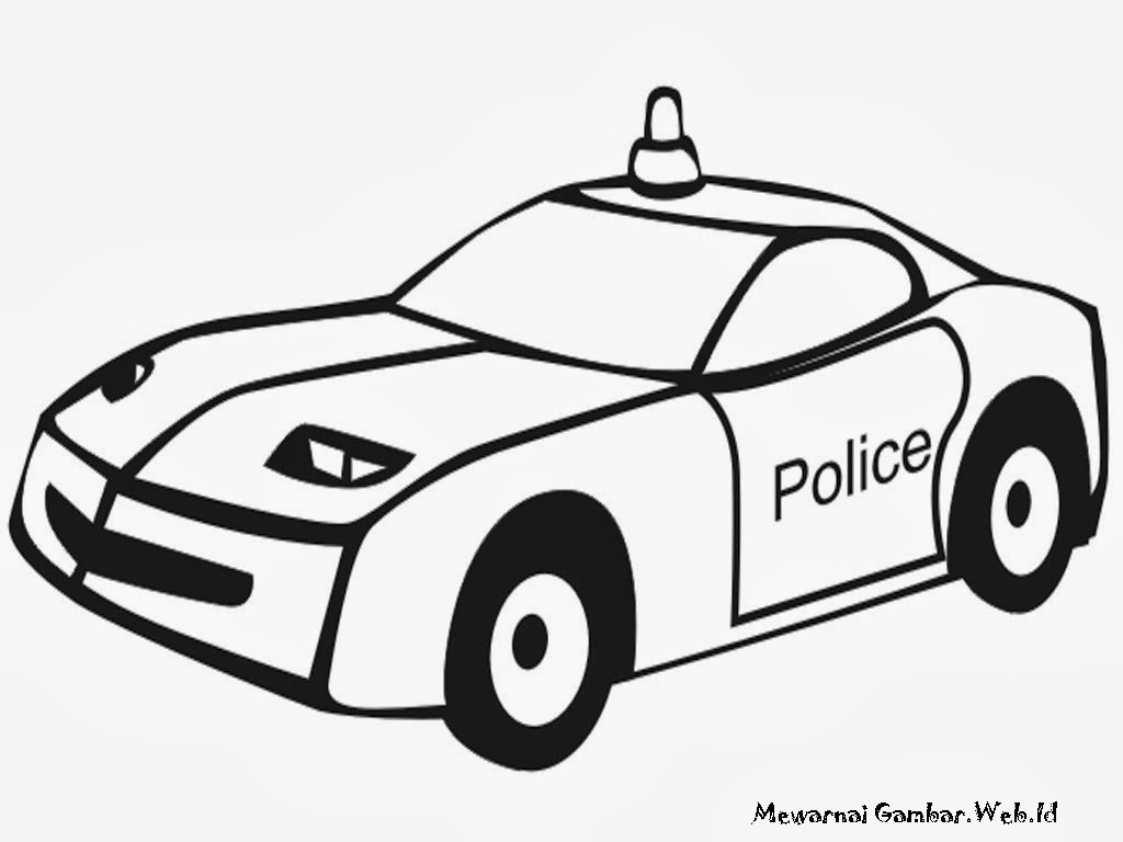 Contoh Gambar Gambar Mobil Polisi Untuk Mewarnai - KataUcap