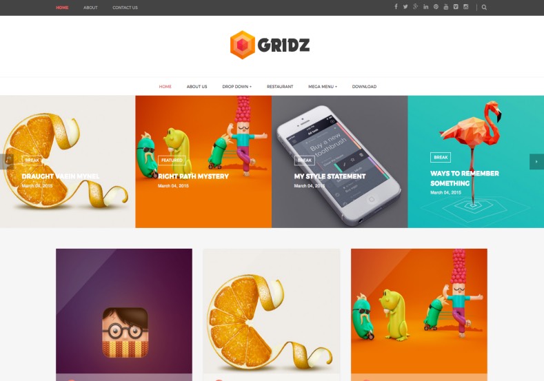 Gridz Responsive Blogger Free Template