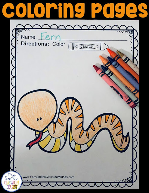 Pets! Pets! Pets! Pet Fun! Color For Fun Printable Coloring Pages with 40 Coloring Pages for your classroom or personal children's fun! Students can draw in a pet background, or what they would do if they could get any type of pet and decorate the background. Use it for all sorts of jump off points. #FernSmithsClassroomIdeas