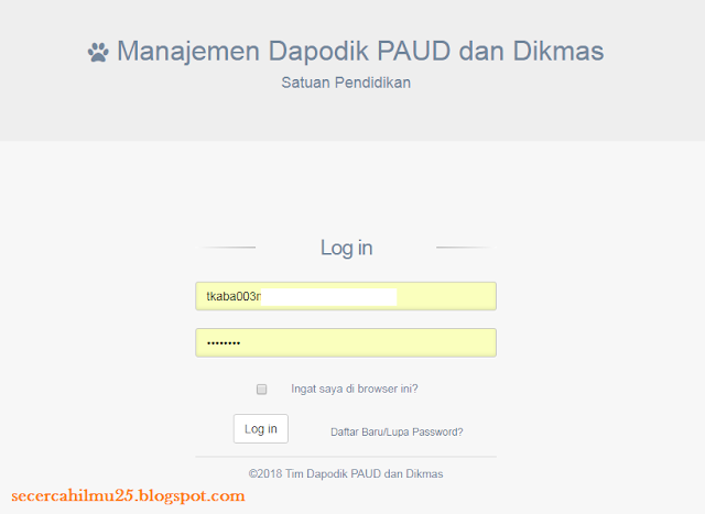 cara login manajemen paud dikmas 2019