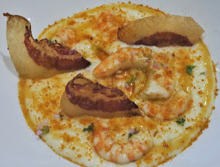 Polenta with Mazzancolle. Mazzancolle Shrimp with Polenta.