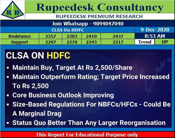 CLSA On HDFC - Rupeedesk Reports