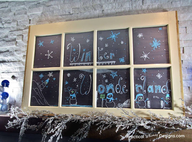 faux winter chalkboard