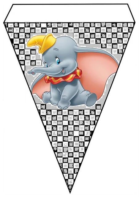Banderines para Cumpleaños de Dumbo para imprimir gratis.
