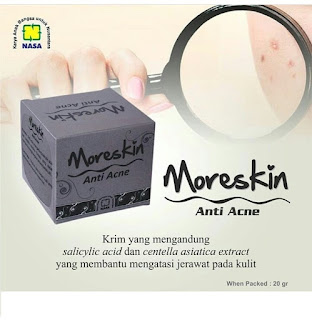 MORESKIN Anti Acne; Krim alami untuk mengatasi dan menghilangkan semua jenis jerawat