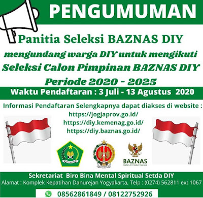 Lowongan Calon Pimpinan Baznas DIY 2020-2025