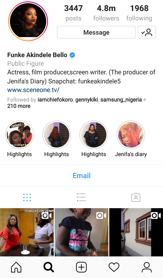 the celeb with the highest instagram follower is mr assurance davido and the celeb with the lowest instagram follower is beautiful actress ruth kadiri - who has the highest instagram followers in nigeria