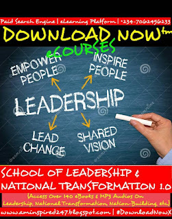 Introducing the SCHOOL OF LEADERSHIP & NATIONAL TRANSFORMATION 1.0 eCourse - Convert Your Home, Phone, Office, Car Into A MOBILE LEADERSHIP ACADEMY with Lee Kuan Yew, Myles Munroe, John C. Maxwell, Jumoke Adenowo, etc. This is an ideal eCourse for leaders, intending leaders, citizens and nation-builders, and contains access to over 140 free eBooks and Audios, such as:  1.    HEART TALK ON LEADERSHIP, by OLAJUMOKE ADENOWO 2.    GENERATIONAL LEADERSHIP, by OLAJUMOKE ADENOWO 3.    LEADERS AND MASTERS, by OLAJUMOKE ADENOWO 4.    THINKING LIKE A LEADER, by OLAJUMOKE ADENOWO 5.    THE THINKING THAT SETS A LEADER APART {I-II}, by OLAJUMOKE ADENOWO   6.    INGREDIENTS OF INFLUENCE {I-II}, by OLAJUMOKE ADENOWO   7.    THE RESPONSIBILITY OF LEADERSHIP, by OLAJUMOKE ADENOWO 8.    LEADERSHIP AND MASTERY {I-II}, by OLAJUMOKE ADENOWO   9.    LEADERSHIP STYLES, by OLAJUMOKE ADENOWO 10.    LEADERSHIP AND EDUCATION, by OLAJUMOKE ADENOWO 11.    THE POWER OF VISION, by OLAJUMOKE ADENOWO 12.    THE BEHAVIOUR OF A LEADER, by OLAJUMOKE ADENOWO 13.    LEADING FROM YOUR SPACE, by OLAJUMOKE ADENOWO 14.    THE IMPORTANCE OF BOUNDARIES TO A LEADER, by  OLAJUMOKE ADENOWO 15.    DISCIPLINE (QUALITIES OF A LEADER) , by  OLAJUMOKE ADENOWO 16.    DEPRESSION AND LEADERSHIP, by  OLAJUMOKE ADENOWO 17.    WHAT FOOTBALL TEACHES ABOUT LEADERSHIP {I-IV}, by  OLAJUMOKE ADENOWO 18.    RUNNING IS NOT ALWAYS ABOUT WINNING {I-II}, by OLAJUMOKE ADENOWO 19.    LEADERSHIP, WHAT’S AGE GOT TO DO WITH IT {II-III}, by OLAJUMOKE ADENOWO   20.    WHAT MAKES A NATION, by OLAJUMOKE ADENOWO    21.    NATION-BUILDING {I-III}, by OLAJUMOKE ADENOWO 22.    AFRICA, AN UNTAPPED POTENTIAL, by OLAJUMOKE ADENOWO 23.    LEADERSHIP IN AFRICA {I-IV}, by OLAJUMOKE ADENOWO 24.    RAISING WOMEN IN LEADERSHIP {I-III}, by OLAJUMOKE ADENOWO   25.    RAISING GLORIOUS LEADERS, by E. A. ADEBOYE 26.    TO SERVE OR BE A SERVANT, by ZIG ZIGLAR 27.    ROLE MODELS - WHO HAVE YOU PATTERNED YOUR LIFE AFTER?, by ZIG ZIGLAR 28.    THE RESPONSIBILITY TO INFLUENCE, by ZIG ZIGLAR 29.    FIVE THINGS I KNOW ABOUT PEOPLE, by JOHN C. MAXWELL 30.    BECOMING A PERSON OF INFLUENCE {AUDIOBOOK}, by JOHN C. MAXWELL 31.    THE 21 INDISPENSABLE QUALITIES OF A LEADER{AUDIOBOOK}, by JOHN C. MAXWELL 32.    25 WAYS TO WIN WITH PEOPLE {FULL AUDIOBOOK}, by JOHN C. MAXWELL 33.    LEADERSHIP LESSONS FROM MICHAEL JORDAN'S "THE LAST DANCE", by JOHN C. MAXWELL 34.    CRISIS LEADERS - WHAT THEY DO WELL {PART 1}, by  JOHN C. MAXWELL 35.    CRISIS LEADERS - WHAT THEY DO WELL {PART 2}, by JOHN C. MAXWELL 36.    EMOTIONAL INTELLIGENCE {PART 1}, by JOHN C. MAXWELL 37.    EMOTIONAL INTELLIGENCE {PART 2}, by JOHN C. MAXWELL 38.    CANDID CONVERSATIONS - HOW TO BE AN UNFORGETTABLE LEADER, by JOHN C. MAXWELL 39.    CANDID CONVERSATIONS - WHAT ARE YOUR READING?, by JOHN C. MAXWELL 40.    THE RESPONSIBILITY OF FREEDOM, by MYLES MUNROE 41.    THE ROLE OF MEN'S PERSONAL IDENTITY IN NATION-BUILDING, by MYLES MUNROE 42.    MEDIA VAULT SEMINAR ON LEADERSHIP, by MYLES MUNROE 43.    HOW TO PINPOINT AND WRITE YOUR VISION, by MYLES MUNROE 44.    THE POWER OF PLANNING AND CHANGE, by MYLES MUNROE 45.    EVERYONE WANTS POWER, by MYLES MUNROE 46.    KINGDOM POWER OF SELF-GOVERNMENT, by MYLES MUNROE 47.    BEING THE YEAST, by MYLES MUNROE 48.    THE POWER PRINCIPLE OF CHARACTER IN LEADERSHIP, by MYLES MUNROE 49.    THE GLORY OF LIVING, by MYLES MUNROE 50.    365 DAYS DEVOTIONAL, by MYLES MUNROE    51.    KINGDOM PRINCIPLES, by MYLES MUNROE 52.    SHAPING HISTORY THROUGH PRAYER AND FASTING, by DEREK PRINCE 53.    GOD'S GENERALS, by GORDON LINDSAY 54.    PLANS,PURPOSES,AND PURSUITS, by KENNETH HAGIN 55.    THE FIVE MAJOR PIECES TO THE LIFE PUZZLE, by JIM ROHN 56.    SUCCESS-MANIFESTO:THE TOP 200 SECRETS OF SUCCESS AND THE PILLARS OF SELF-MASTERY, by  ROBIN SHARMA 57.    THE MONK WHO SOLD HIS FERRARI, by ROBIN SHARMA 58.    WHO WILL CRY WHEN YOU DIE?, by ROBIN SHARMA 59.    HOW TO MAKE FRIENDS AND INFLUENCE PEOPLE, by DALE CARNAGIE 60.    GLOBAL TRENDS 2025, by DNI 61.    GLOBAL TRENDS 2030, by DNI 62.    MY LIFE, by BILL CLINTON 63.    WINNING, by JACK WELCH 64.    THE TIPPING POINT, by MALCOLM GLADWELL 65.    INCREDIBLE HUMAN POTENTIAL, by HERBERT W. ARMSTRONG 66.    48 LAWS OF POWER, by ROBERT GREEN 67.    THE ART OF SEDUCTION, by ROBERT GREEN 68.    ACCELERATION, by FELA DUROTOYE 69.    THE BIRTH OF A NEW GENERATION {1-15}, by PASTOR BANKIE   70.    THE LIGHT OF THE WORLD{1-19}, by PASTOR BANKIE   71.    GENERATING SPIRITUAL ENERGY FOR NATIONAL DEVELOPMENT {1-5}, by PASTOR BANKIE   72.    EXCELLENCE IS A JOURNEY, by SAM ADEYEMI 73.    BECOMING A PERSON OF EXCELLENCE, by SAM ADEYEMI 74.    EXCELLENCE CRUSADE, by SAM ADEYEMI 75.    SERVICE IS FAITH IN ACTION, by SAM ADEYEMI 76.    ANOINTED FOR SERVICE, by SAM ADEYEMI 77.    PASSION TO MAKE A DIFFERENCE, by SUNDAY ADELAJA 78.    KINGS REIGN BY WISDOM, by SUNDAY ADELAJA 79.    A WISE MAN’S HEART, by SUNDAY ADELAJA 80.    OVERCOMING PUBLIC OPINION, by SUNDAY ADELAJA 81.    THE MAN GOD USES[1-2], by SUNDAY ADELAJA   82.    THE ROLE OF PRAYER IN NATIONAL TRANSFORMATION, by SUNDAY ADELAJA 83.    THE SIN OF IRRESPONSIBILITY, by SUNDAY ADELAJA 84.    THE VALUE AND IMPORTANCE OF CHARACTER[1-2], by SUNDAY ADELAJA 85.    THE WEAK LEADER, by SUNDAY ADELAJA 86.    UNDERSTAND YOUR ROLE AS KINGS OF THE EARTH, by SUNDAY ADELAJA 87.    WHO ARE YOU? A HISTORY-MAKER,OR AN OBSERVER OF HISTORY?, by SUNDAY ADELAJA 88.    INSULTED BY UNRIGHTEOUSNESS, by SUNDAY ADELAJA 89.    YOU ARE THE ANSWER, by SUNDAY ADELAJA 90.    INTERACTIVE SESSION {WITH SUNDAY ADELAJA}, by SUNDAY ADELAJA 91.    7 HABITS OF HIGHLY EFFECTIVE PEOPLE, by  STEVEN COVEY 92.    7 HABITS OF HIGHLY EFFECTIVE PEOPLE, by STEVEN R. COVEY 93.    FIRST THINGS FIRST, by  STEVEN COVEY 94.    CPL LEADERSHIP SPEAKER SERIES, by  LEE KUAN YEW 95.    DAY 1 - LECTURE 3: THE CRISIS OF LEADERSHIP IN AFRICA - OBSERVATIONS OF LEE KUAN YEW, by PHILIP IGBINIJESU 96.    1961 INAUGURAL SPEECH, by JOHN F. KENNEDY 97.    OCTOBER 11,1992 AMERICAN PRESIDENTIAL DEBATE, by GEORGE W. BUSH, BILL CLINTON,ET AL  Price: N15,000 { But, you can get it for N3,000 before 6PM 30/03/2021. See instructions below }.  HOW TO ACCESS IT: 1. Visit Order Page@ SCHOOL OF LEADERSHIP & NATIONAL TRANSFORMATION 1.0 eCOURSE  2. And, Make your order!  Visit HERE for more details about DOWNLOAD NOW™ eCourses  For more high-value Downloads, talk to UCHE { https://api.whatsapp.com/send?phone=+2347062456233 }