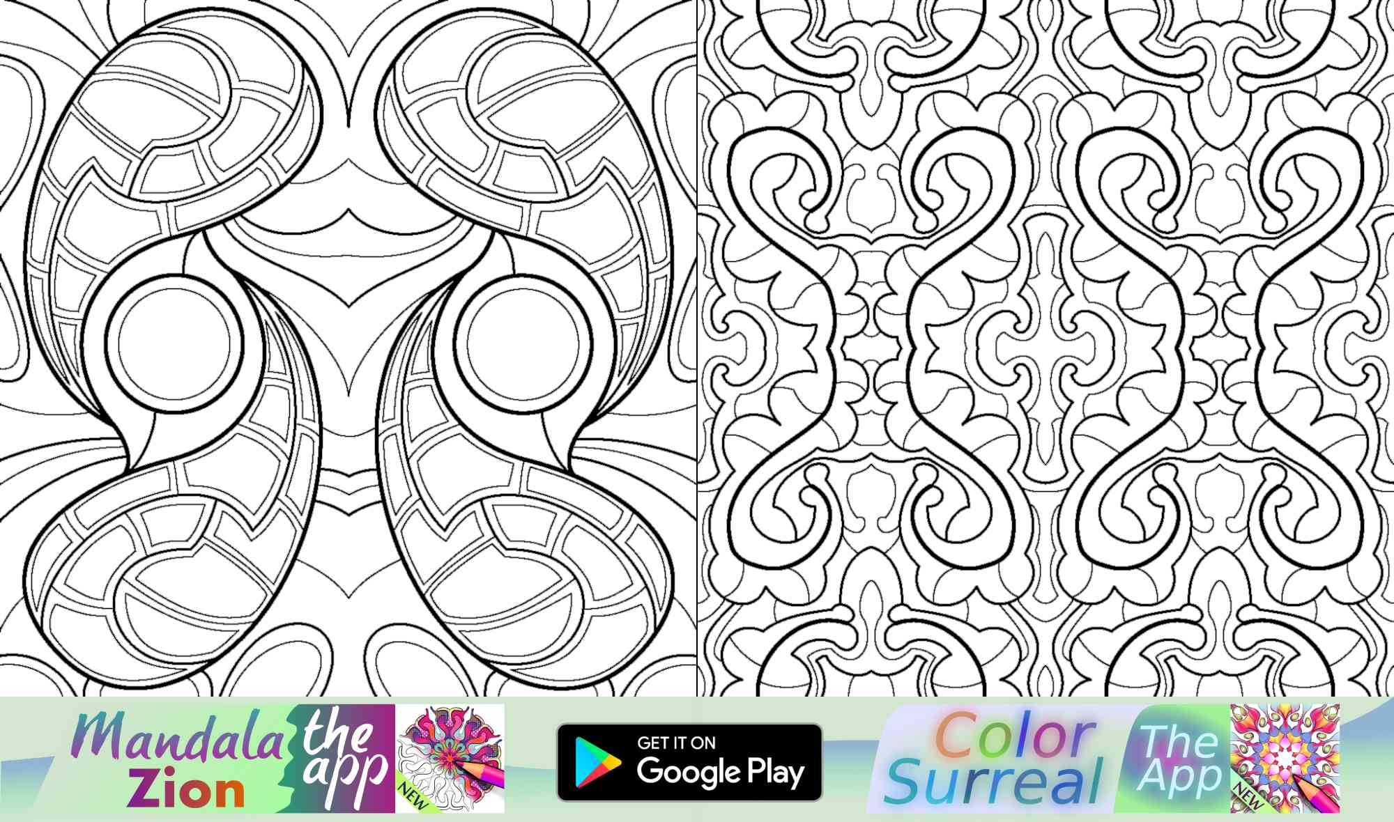 Mandala patterns henna complex coloring books for a peaceful mind to make you happy. Download Color Surreal!
