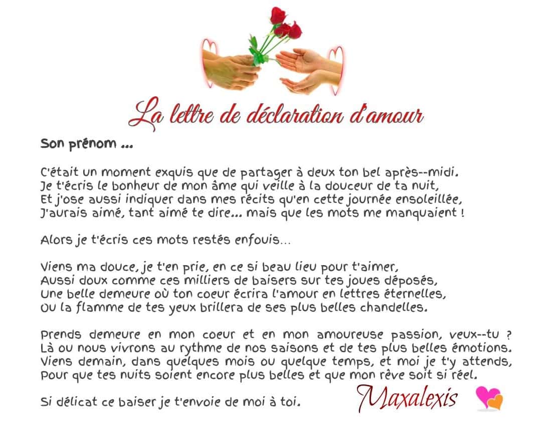 exemple lettre amour
