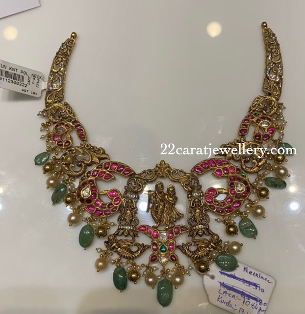 Krishna Choker with Kundan Peacocks