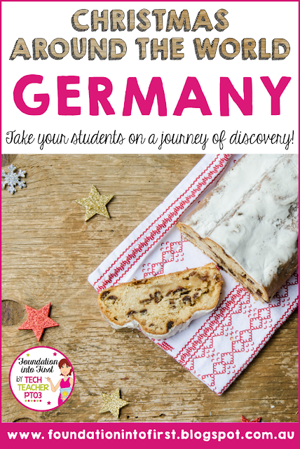 Christmas around the world. Take your students to Germany by exploring German culture and traditions at this special holiday time. #foundationintofirst #techteacherpto3 #germany #christmas #geography #socialstudies