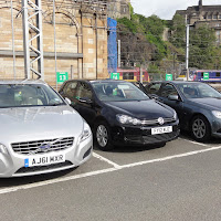 Our EuropCar rental car - Black Volkswagon Golf