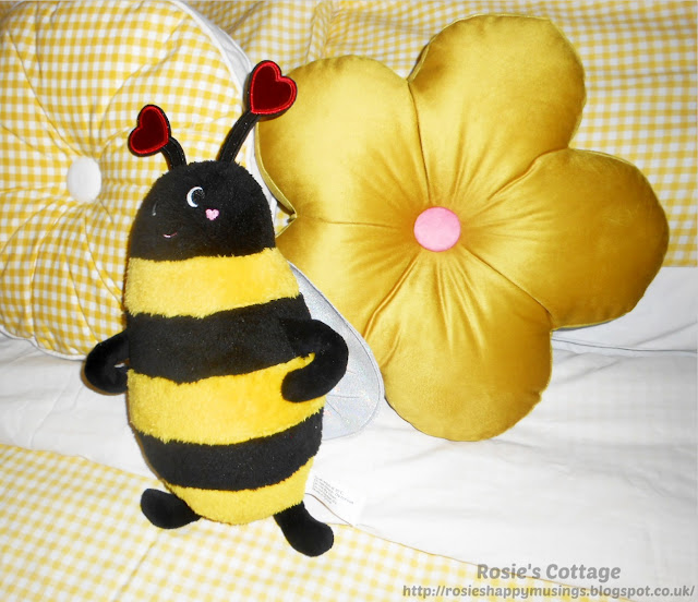 Buzzy bee shaped smiles in the bedroom  - introducing Buzz the friendly bee :-)