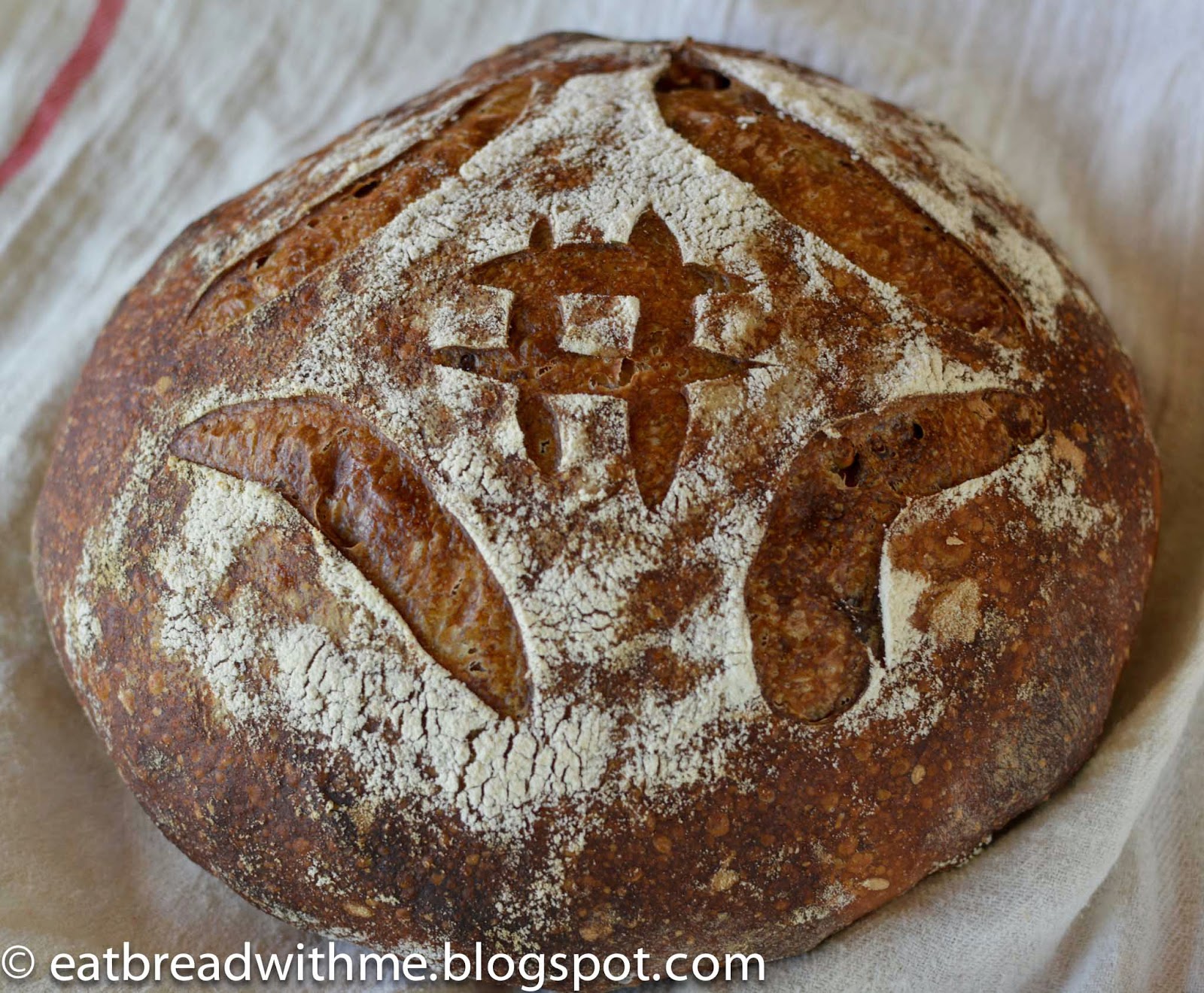 Plaintain Pain au Levain with Walnuts and Sprouted flour 