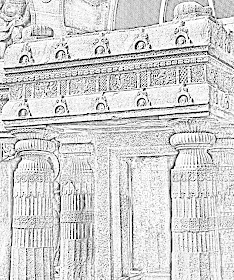 sketch of entrance to temple