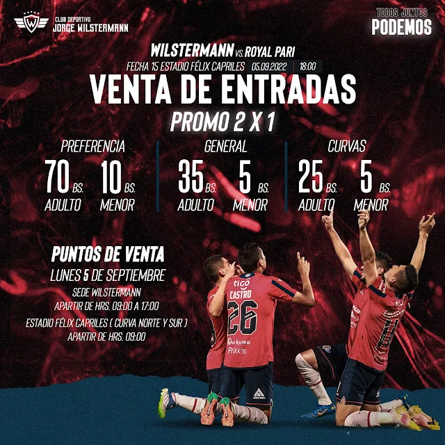 Venta de Entradas Wilstermann vs Royal Pari