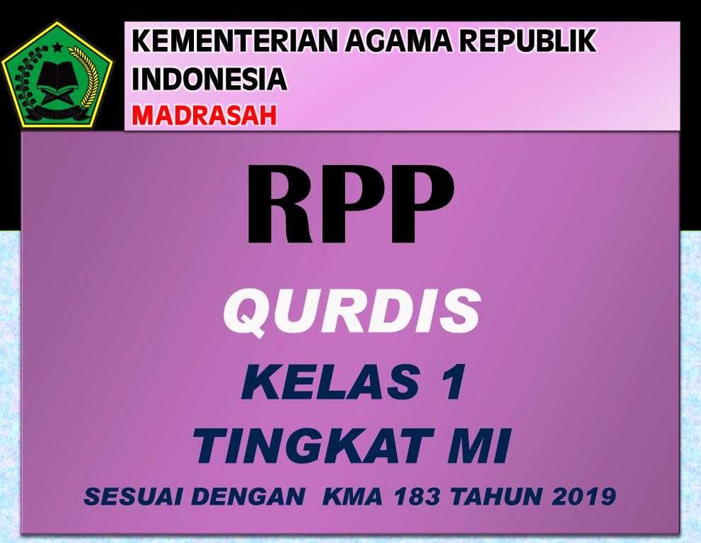 Download Gratis RPP QURDIS Kelas 1 Sesuai KMA 183 Tahun 2019