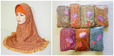 jilbab instan cantik amelia motif dan rempel | khisan fashion jual jilbab dan kerudung instan cantik malang