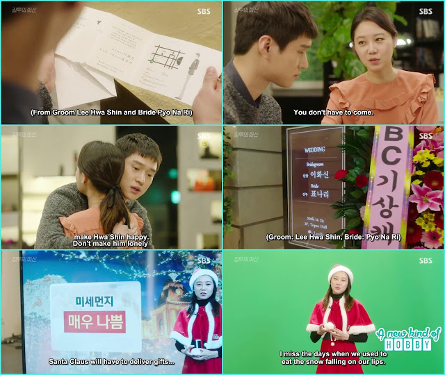 na ri gave the wedding invitation to jung won and on christmas eve she is doing the weather forecast  - Jealousy Incarnate - Episode 24 Finale (Eng sub)