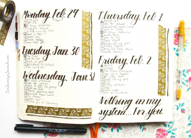 bullet journal mistake--wrong date on daily spread