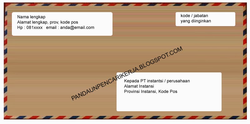 CONTOH PENULISAN AMPLOP SURAT LAMARAN KERJA YANG BAIK