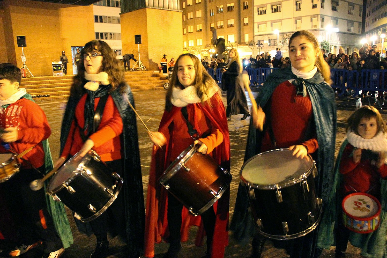 El grupo de percusión del conservatorio, durante el carnaval