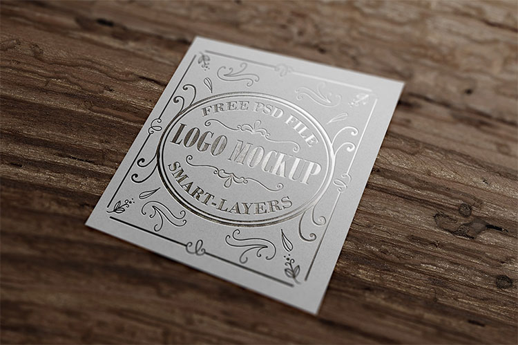 Gold And Silver Stamping Logo Mockup    