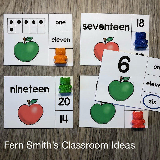 Click Here to Download These Easy Prep Apple Themed Number Clip Card Math Centers with FOUR Ways to Differentiate Using Numbers, Number Words & Ten Frames for Your Class Today!