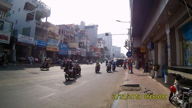 Motorbikes dominate this street