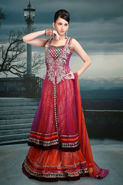 Ready Made Fascinating Coral Lehenga Choli