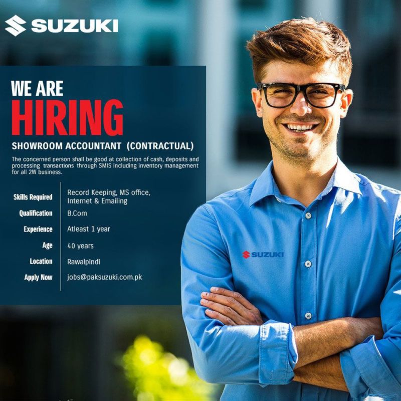 Pak Suzuki Motor Company Ltd Jobs For ShowRoom Accountant