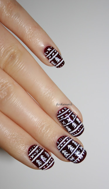 Festive Christmas Sweater Jumper Nail Art