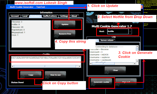 snapshot of the settings of premium cookie generator