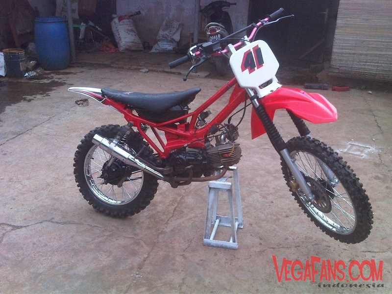 Vega R New Merah Modif Motor Trail - VegaFans.com