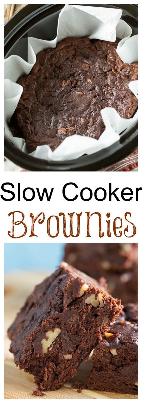 Slow Cooker Triple Chocolate Brownies