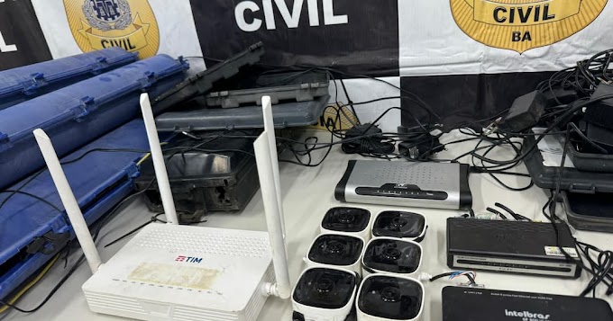 Câmeras usadas por traficantes para monitorar movimento da polícia são apreendidas em Lauro de Freitas