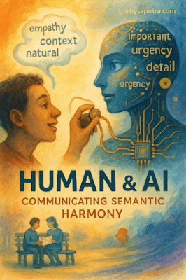 Ilustrasi Human & AI Communicating Semantic Harmony Gambar : gorbysaputra.com