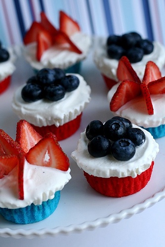  These cupcakes look so cute with 4th of July decoration theme.