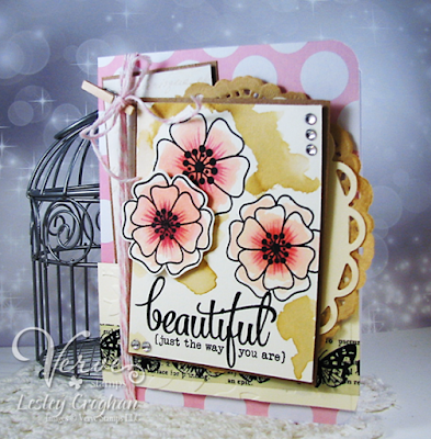 Handmade card by Lesley Croghan featuring Verve Stamps.