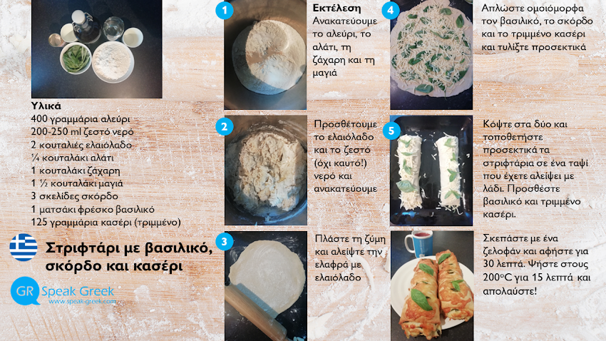 Basil, garlic and cheese twist - Recipe