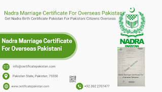 Nadra Marriage Certificate For Overseas Pakistani