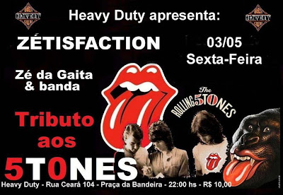 Cartaz do Show Zétisfaction, com Zé da Gaita - Um Tributo aos Stones