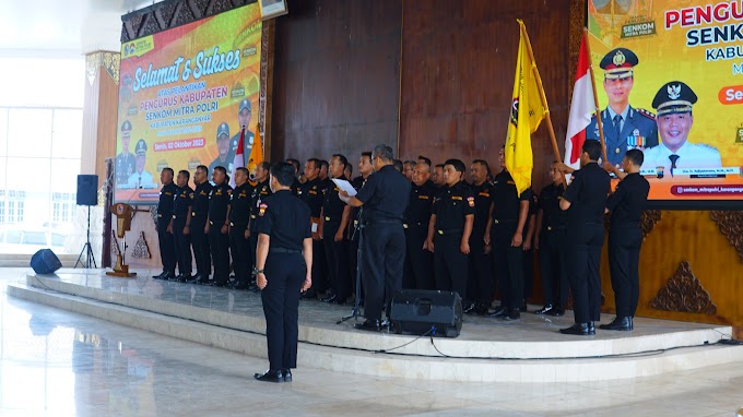 Pelantikan pengurus Kabupaten Senkom Mitra Polri Karanganyar masa bhakti 2023 - 2028