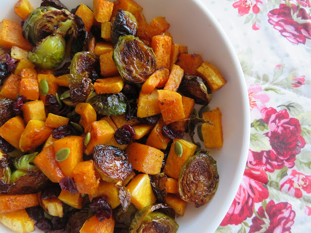 Roasted Butternut Squash & Brussels Sprouts