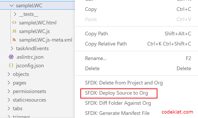 VS Code - Deploy LWC to Salesforce org