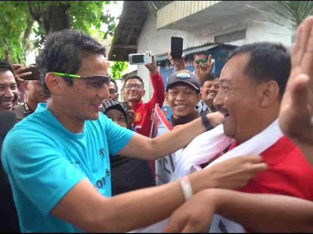 Sandiaga Salahuddin Uno Sambangi Pendukung Jokowi di Bojonegoro